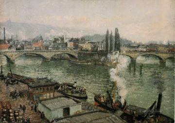 カミーユ・ピサロ Painting - コルネイユ橋ルーアンの灰色の天気 1896年 カミーユ・ピサロ